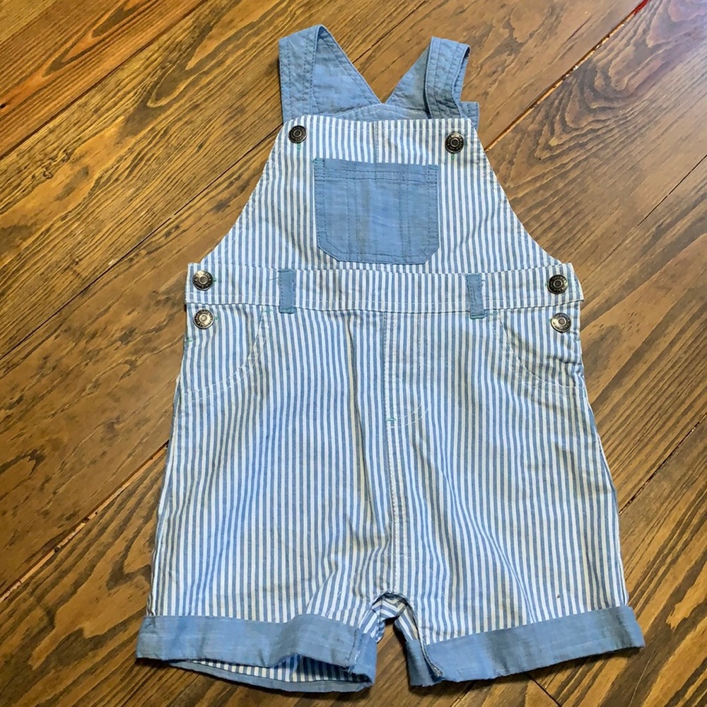 Boys 18M Cat & Jack Striped Shortall Overalls